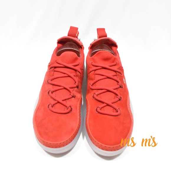 NIB Christian Louboutin Donna Clear Sole Red Suede Low Top Sneakers - Picture 3 of 8